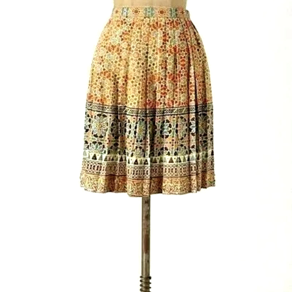 Anthropologie Tanvi Kedia Pleated & Embellished Skirt Size 6